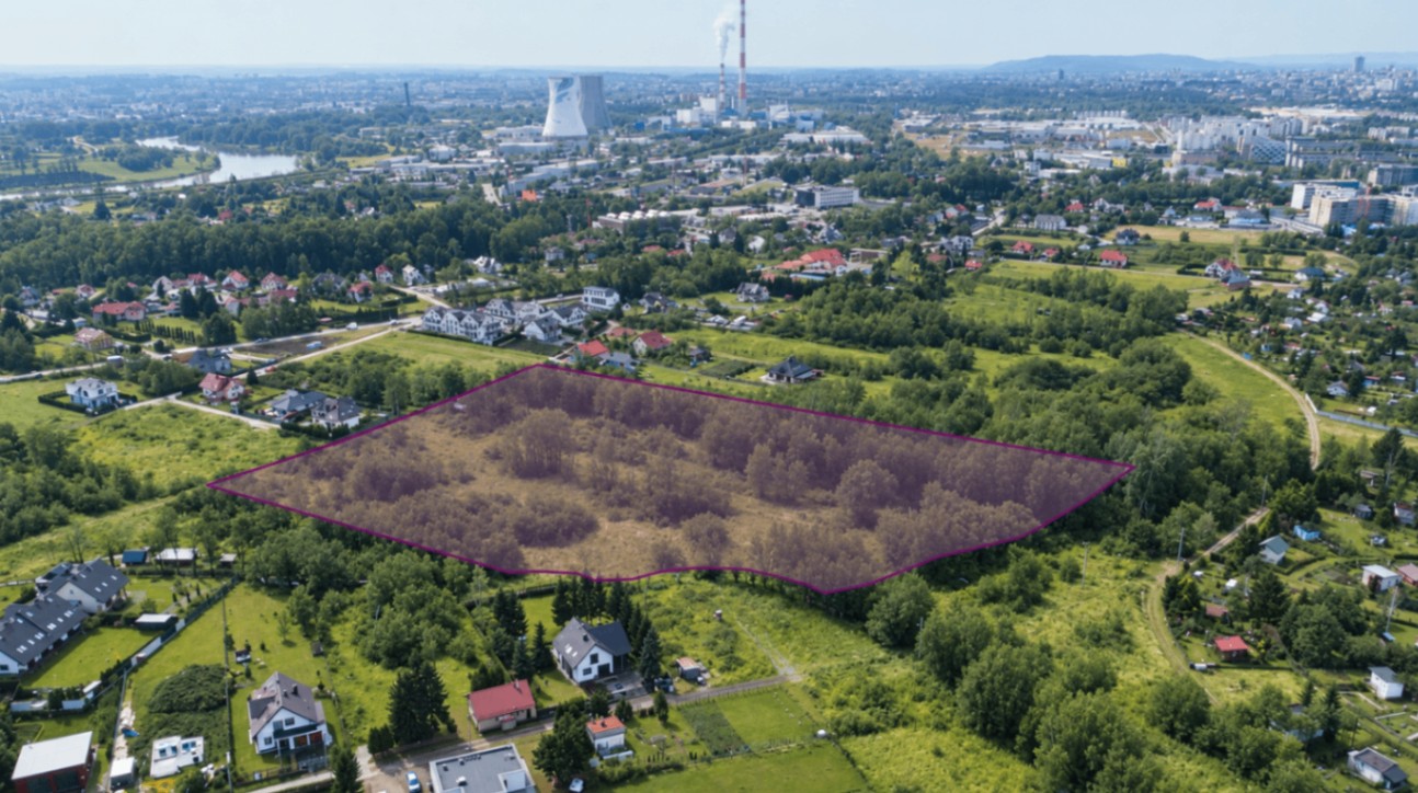Duży grunt budowlany 3306 m²  – Czyżyny Kraków