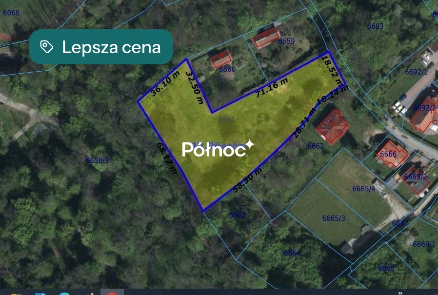 Działka budowlana 4 296 m², Bochnia