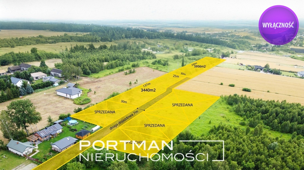 Działka budowlana 5 956 m², Osieck