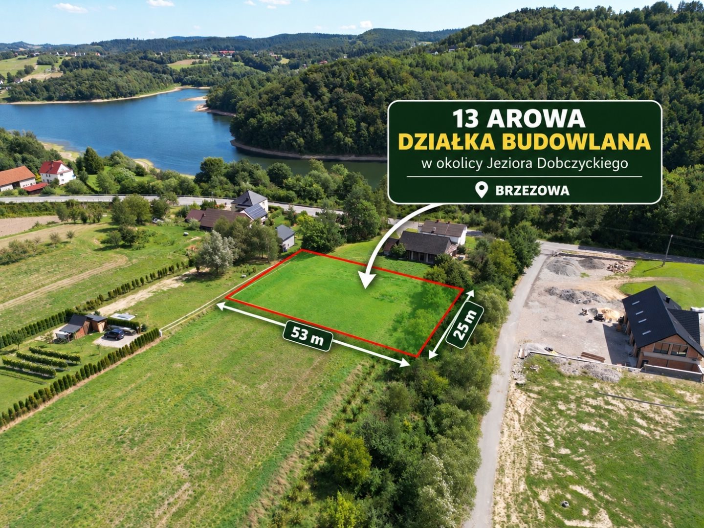 Działka budowlana 1 303 m², Brzezowa