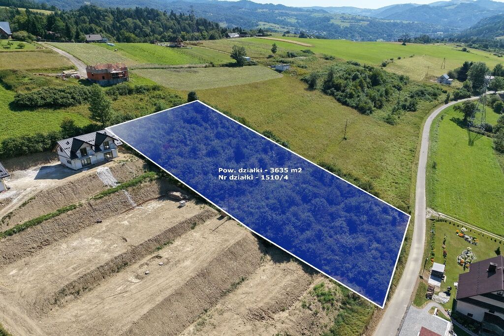 Działka budowlana 3 635 m², Krościenko Nad Dunajcem