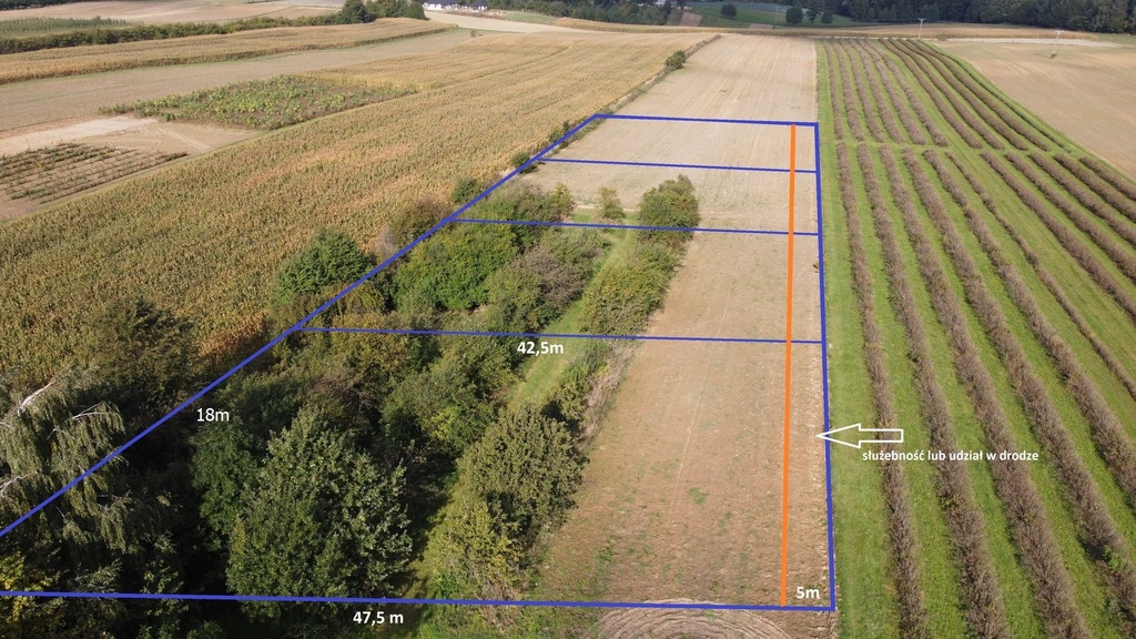 Działka budowlana 850 m², Motycz