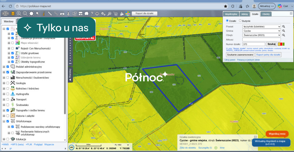 Działka budowlana 2,32 ha, Świerszczów