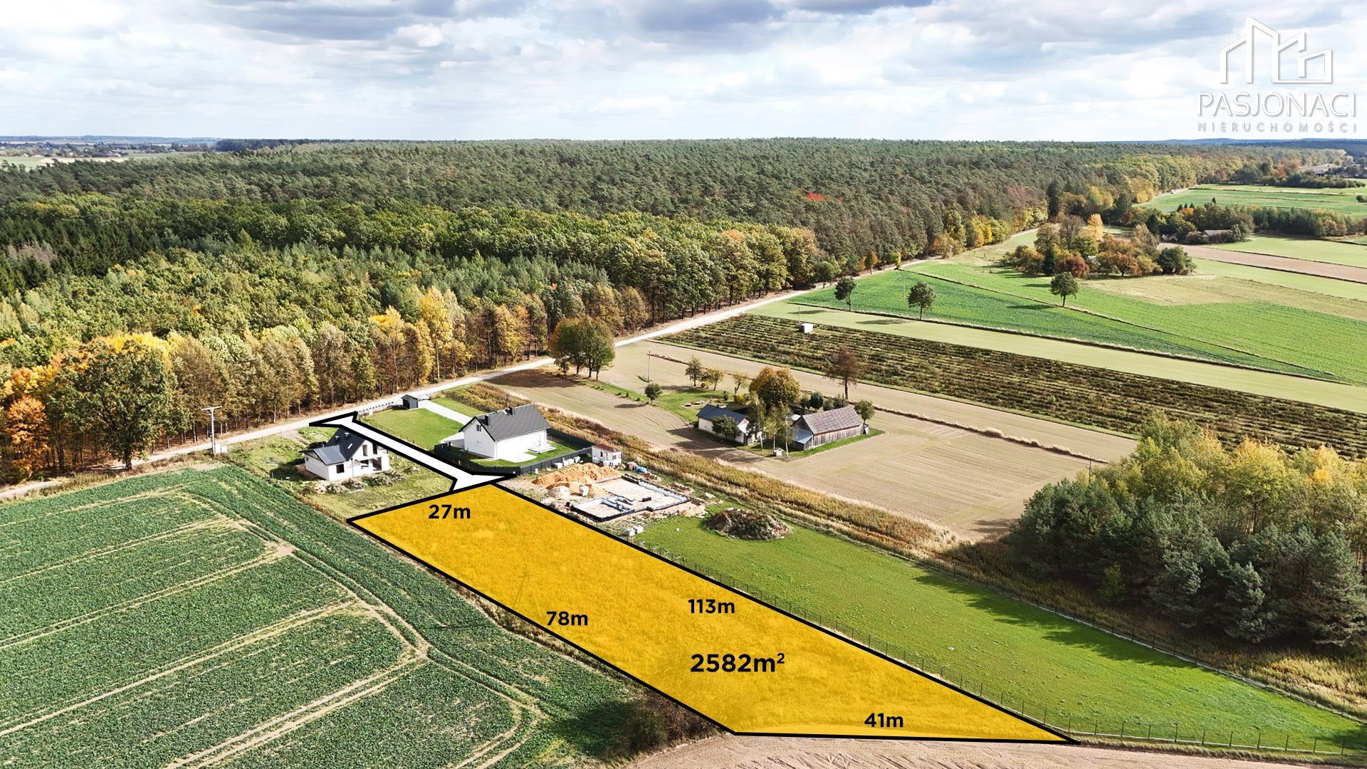 Działka budowlana i rolna 2 582 m², Skrzynice Pierwsze, Skrzynice Drugie