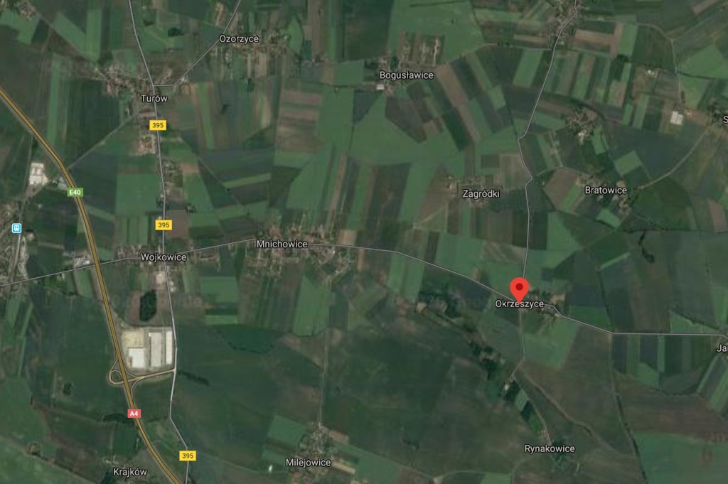 Działka budowlana 1,37 ha, Okrzeszyce