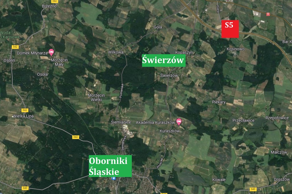 Działka budowlana 1 430 m², Oborniki Śląskie