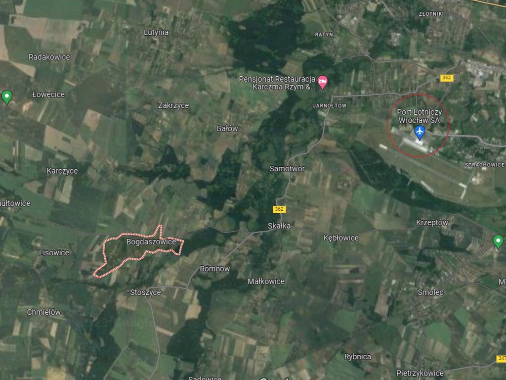 Działka budowlana 1 080 m², Bogdaszowice