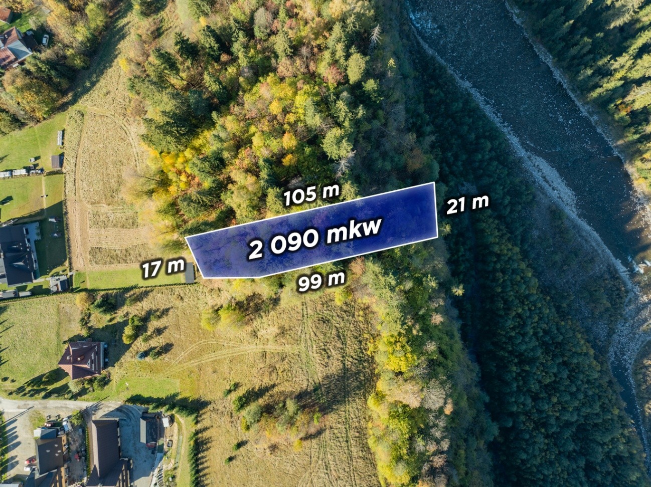 Działka leśna 2 090 m², Bukowina Tatrzańska