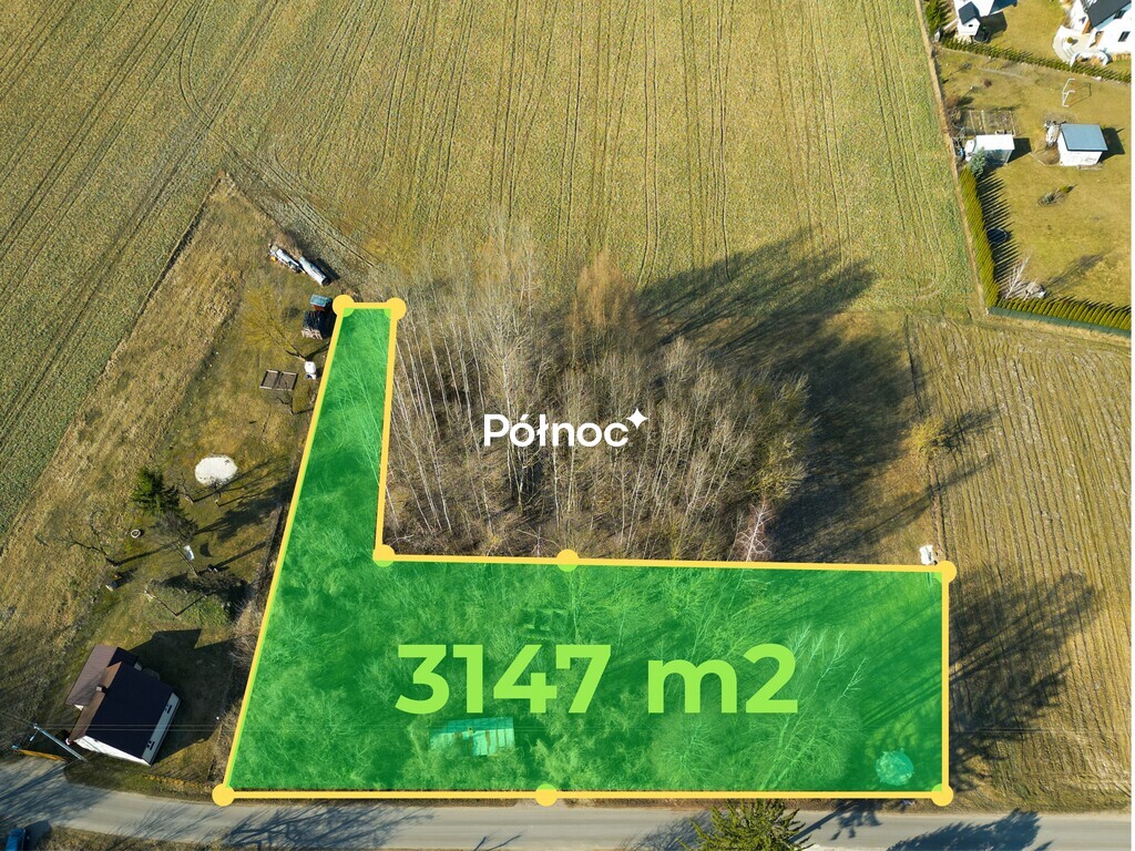 Działka budowlana 3 147 m², Wyrzyki