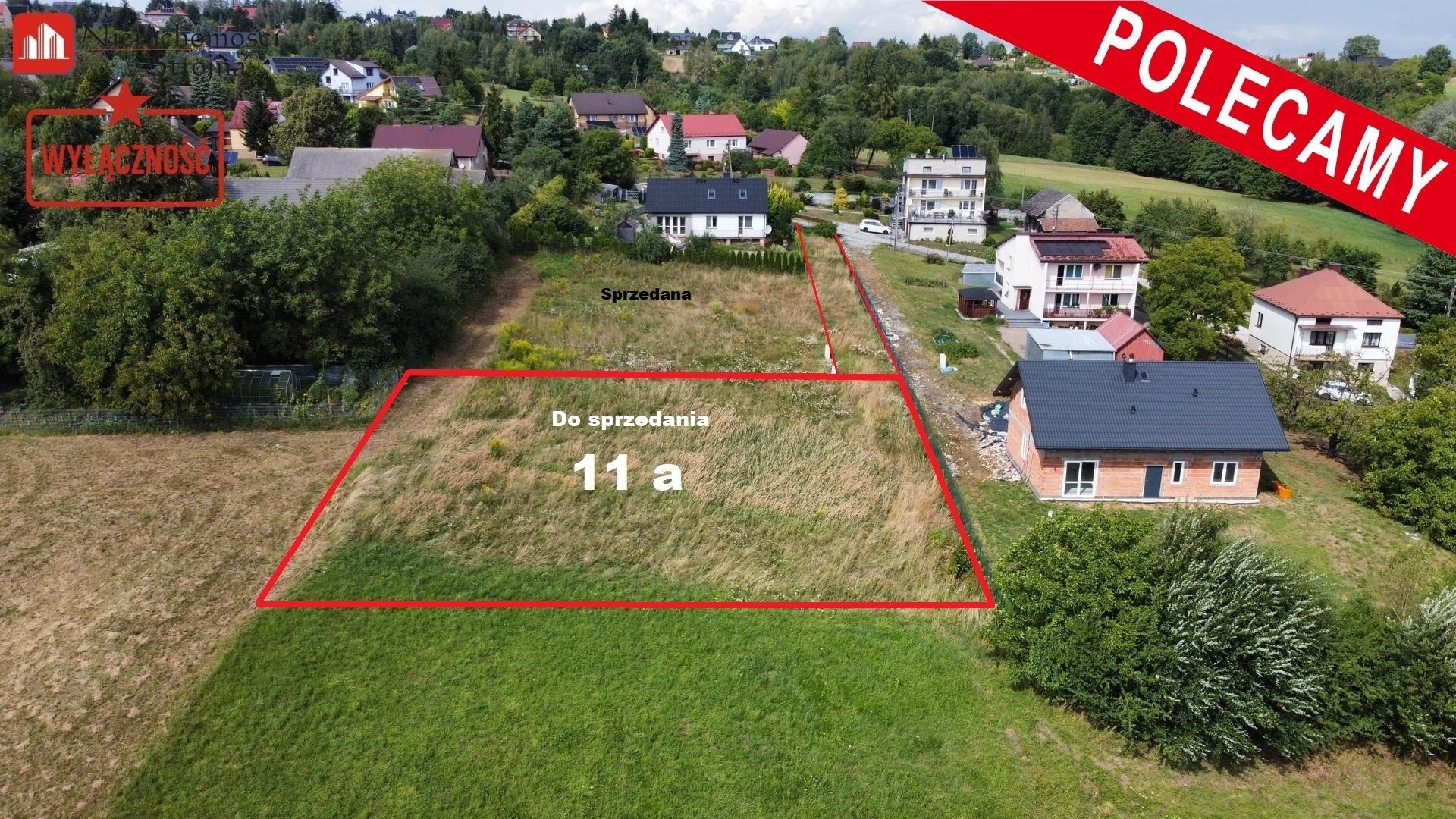 Działka budowlana 1 107 m², Chorągwica