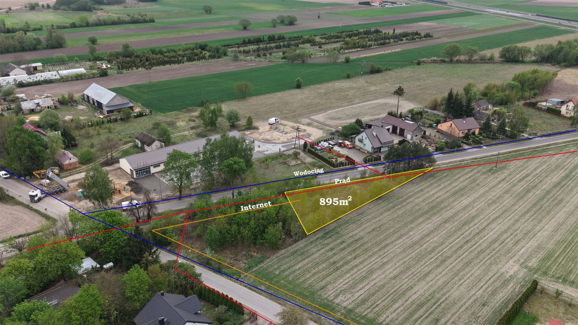 Działka budowlana 895 m², Dłużniewo