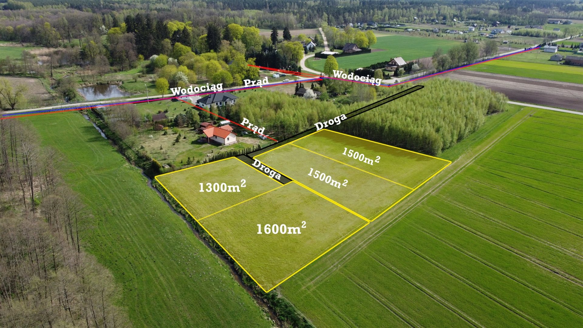 Działka budowlana 1 500 m², Modzele-Bartłomieje