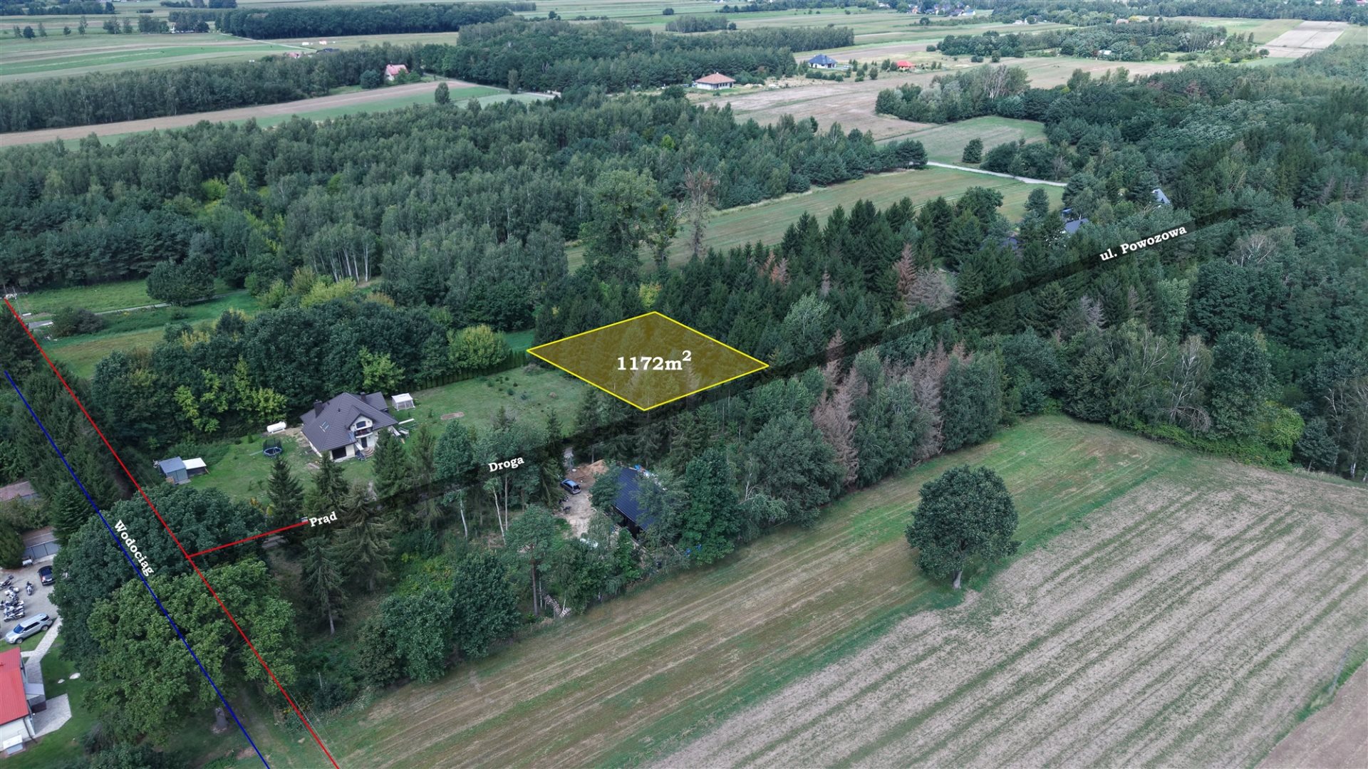 Działka budowlana 1 173 m², Pasikonie