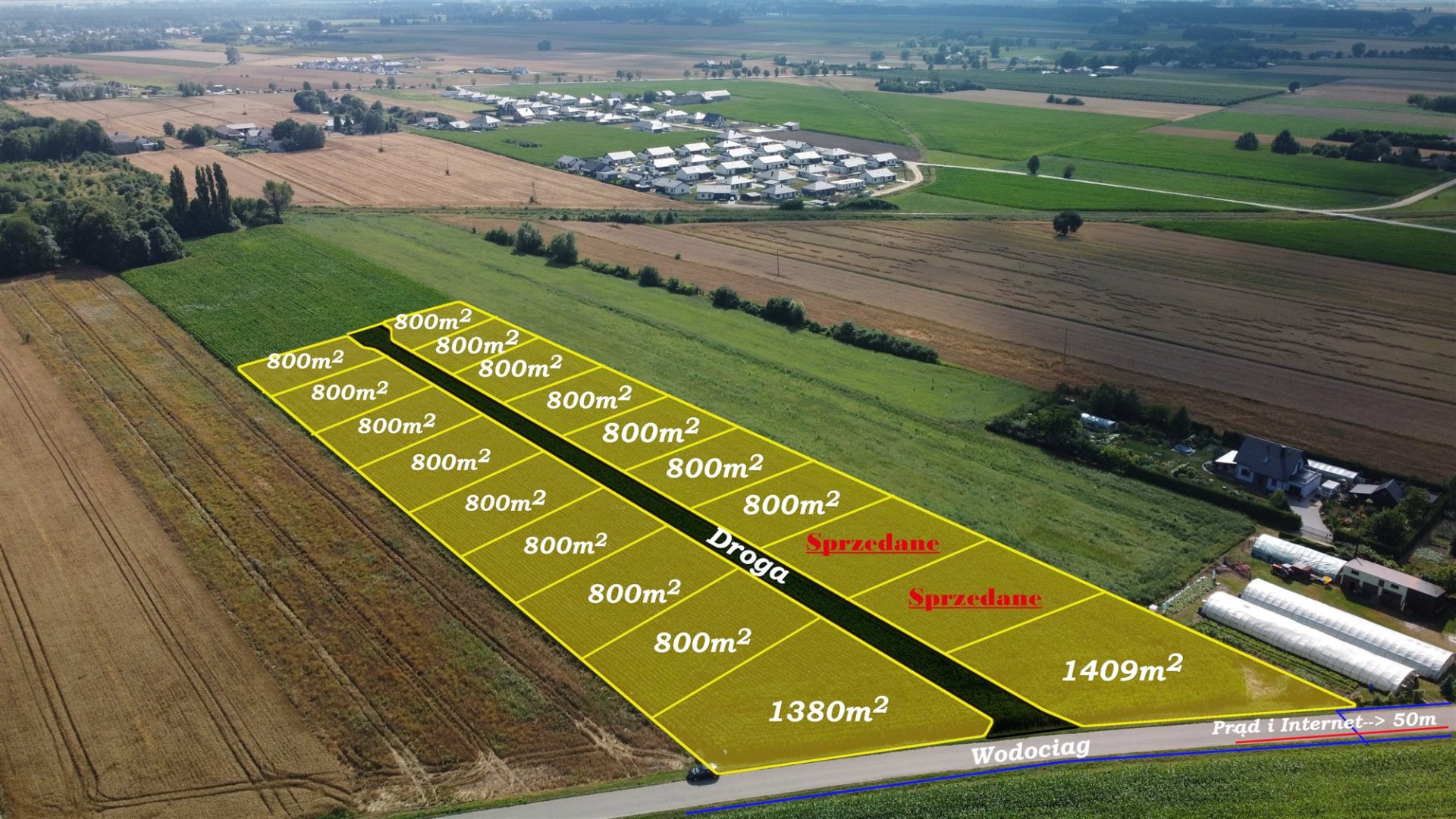Działka budowlana 800 m², Szeromin