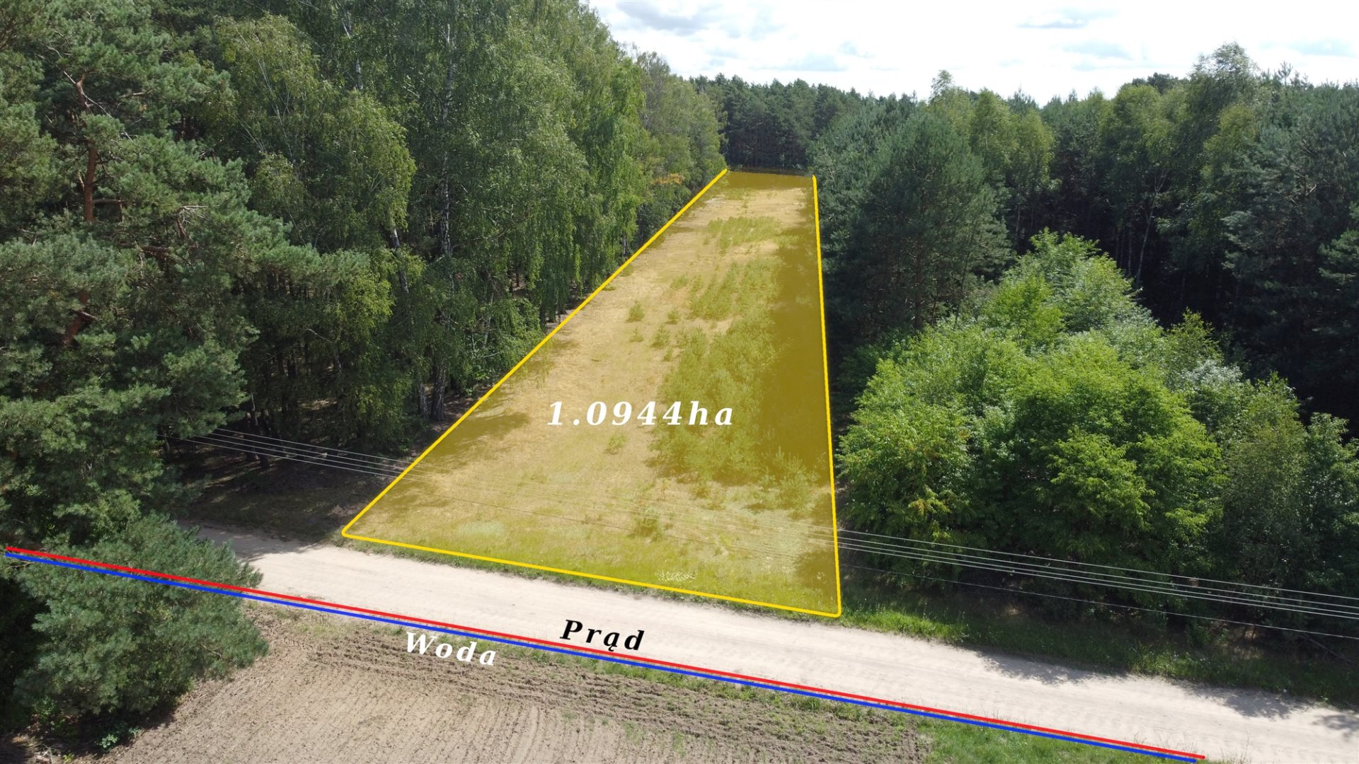 Działka budowlana 1,09 ha, Tomaszewo