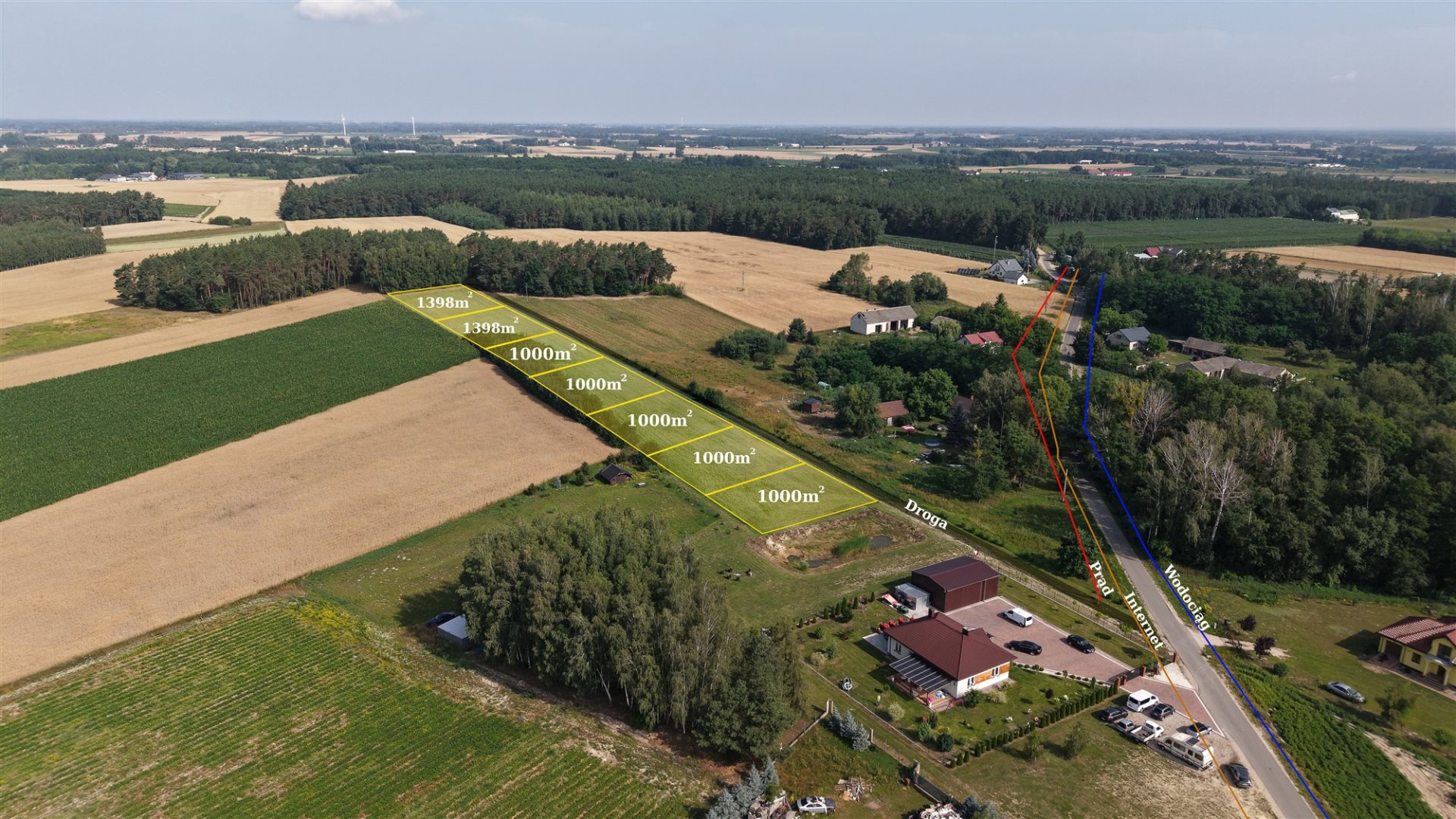 Działka budowlana 1 000 m², Przyborowice Dolne