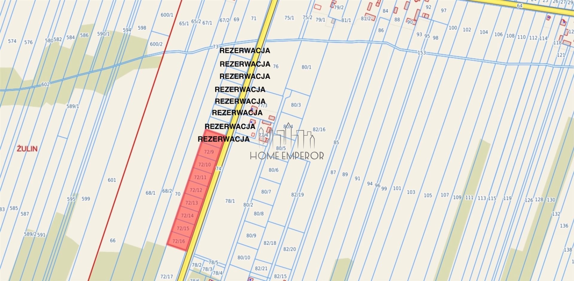 Działka budowlana 850 m², Gruszczyno