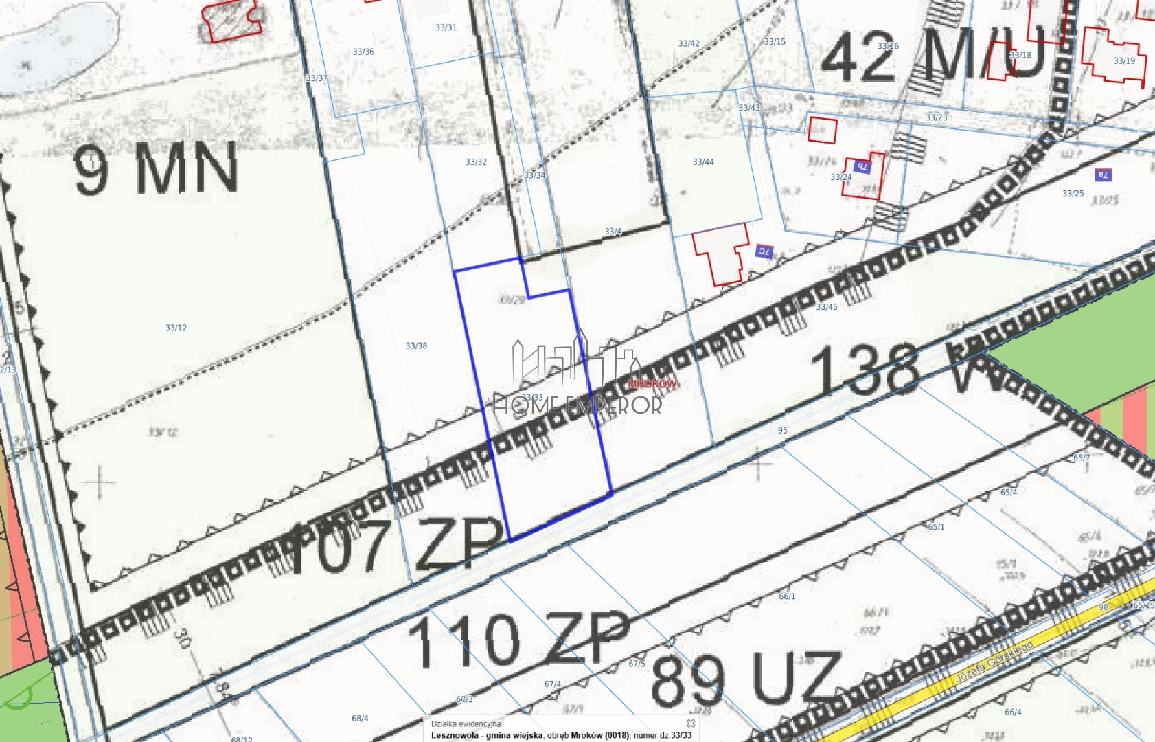 Działka budowlana i inwestycyjna 2 500 m², Mroków