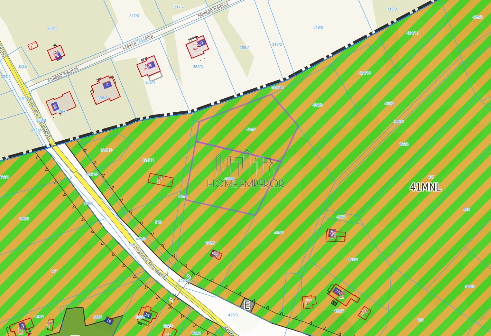 Działka budowlana 2 000 m², Bieganów
