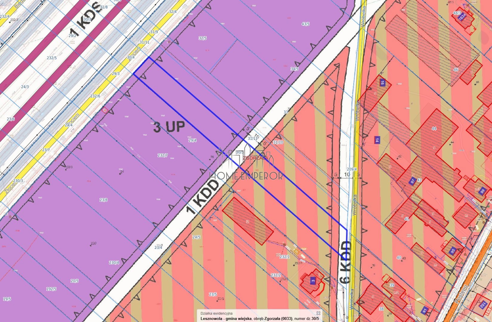 Działka budowlana i inwestycyjna 2 788 m², Zgorzała