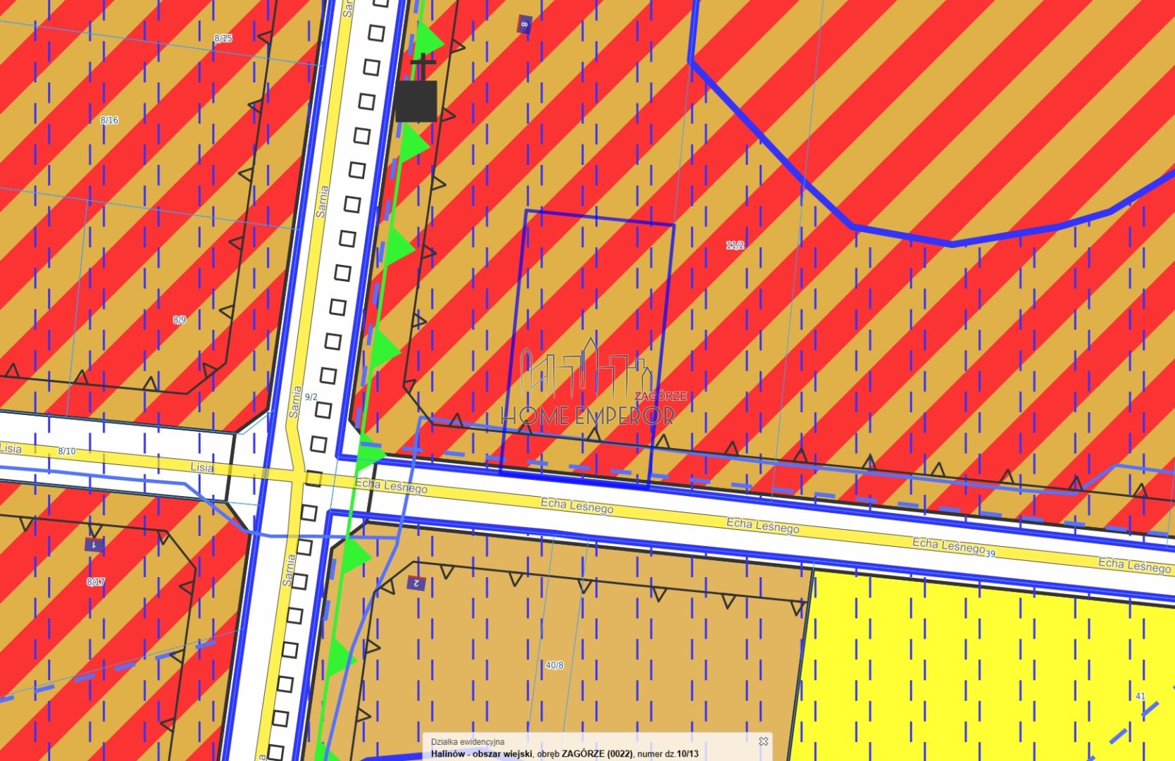 Działka budowlana i inwestycyjna 822 m², Zagórze
