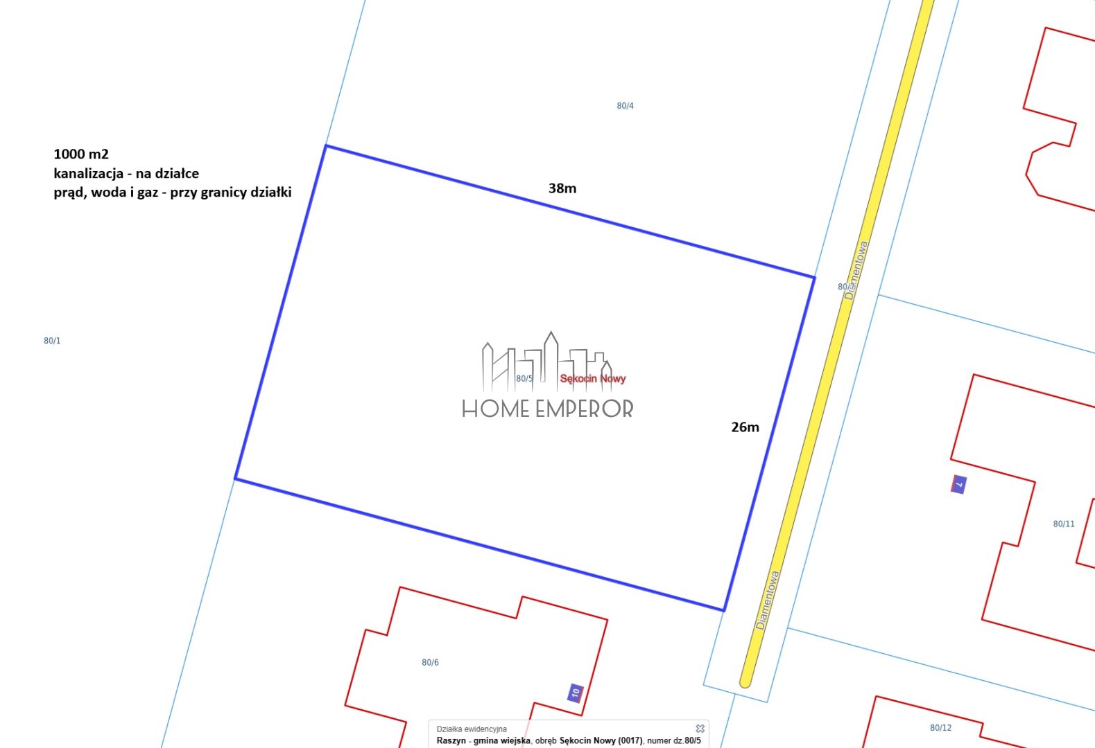 Działka budowlana 1 000 m², Sękocin Nowy