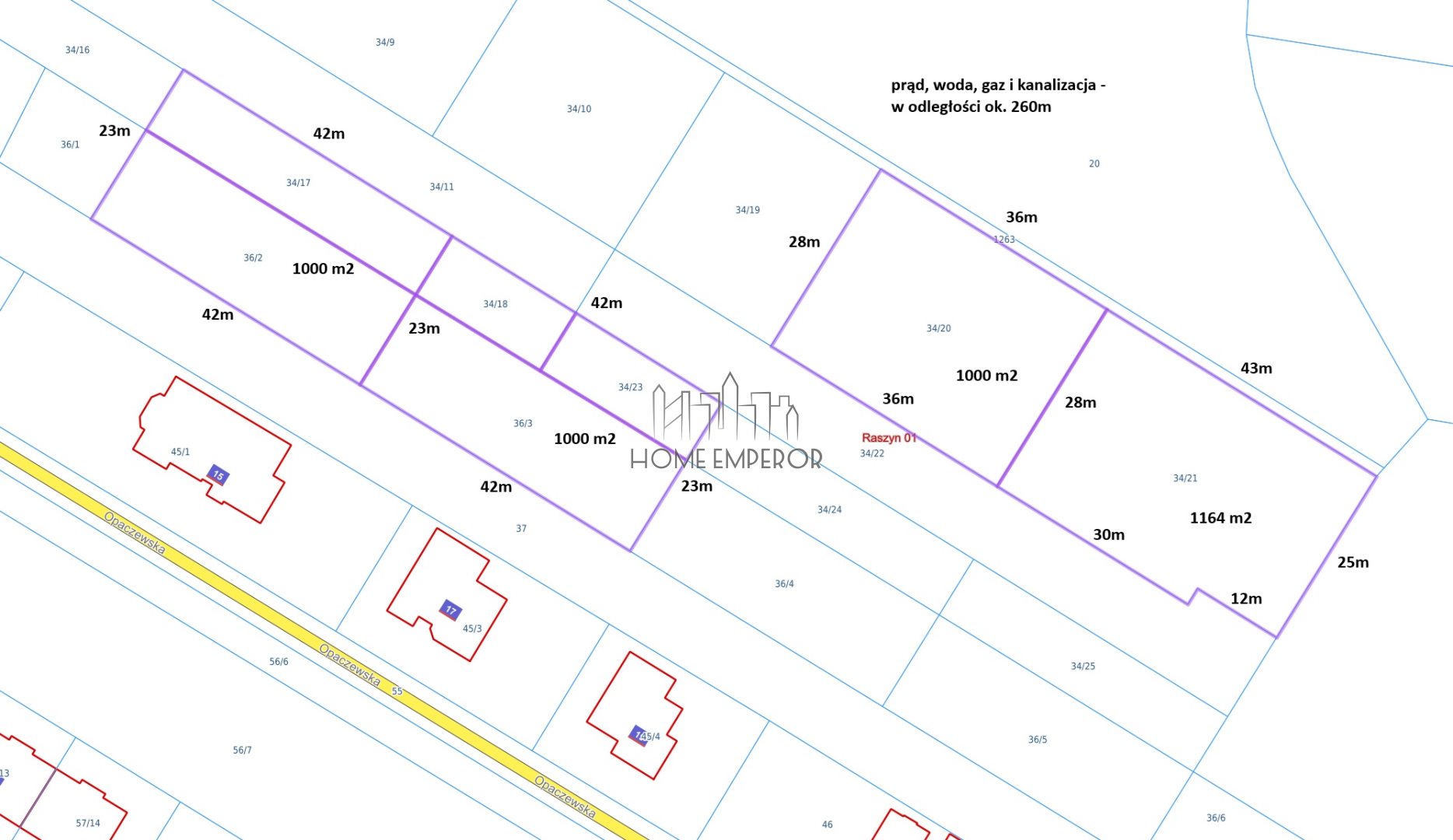 Działka budowlana 1 000 m², Raszyn