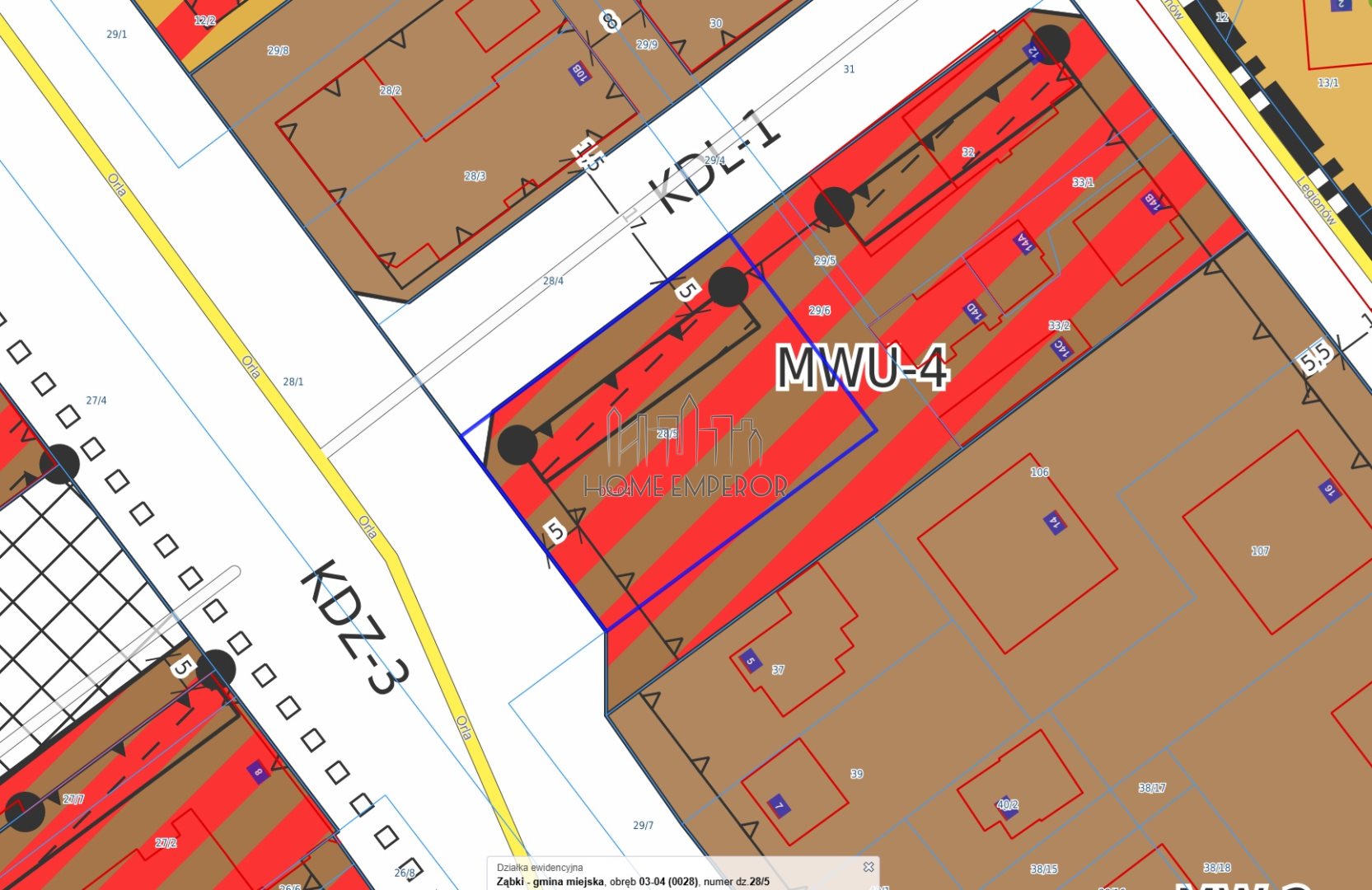 Działka budowlana 1 246 m², Ząbki