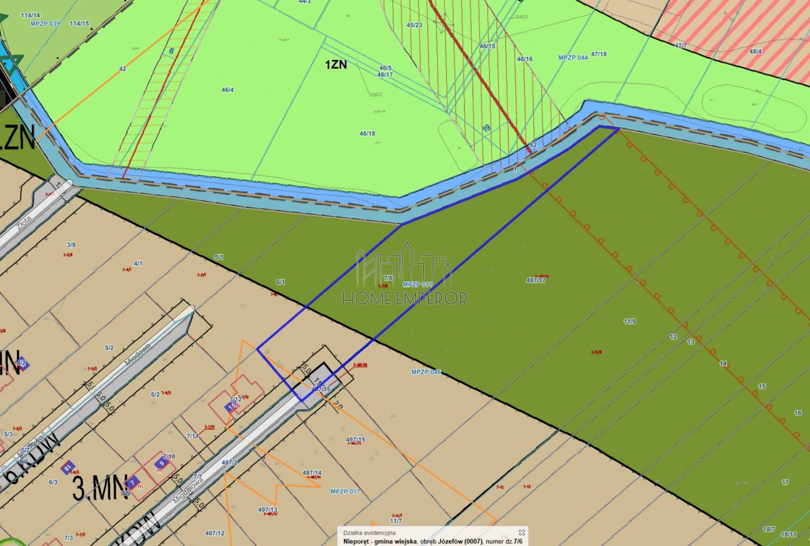 Działka budowlana 3 438 m², Józefów