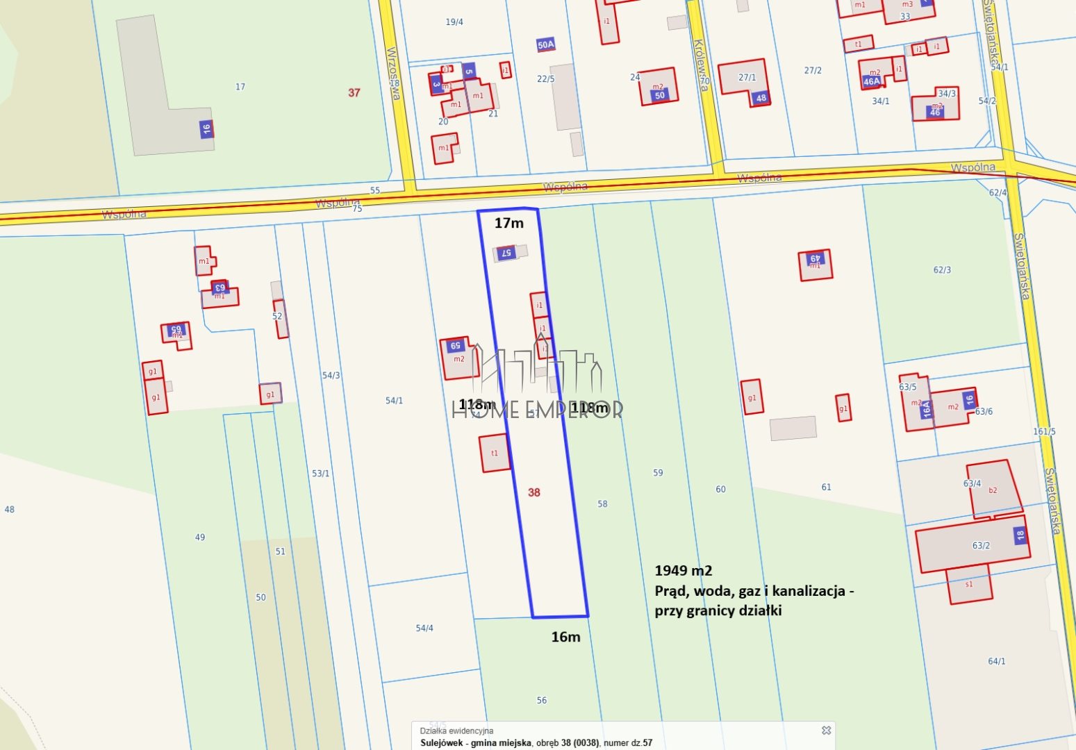 Działka budowlana 1 949 m², Sulejówek, Szkopówka