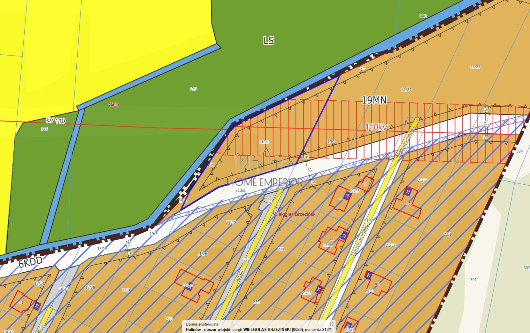 Działka budowlana 3 018 m², Wielgolas Brzeziński