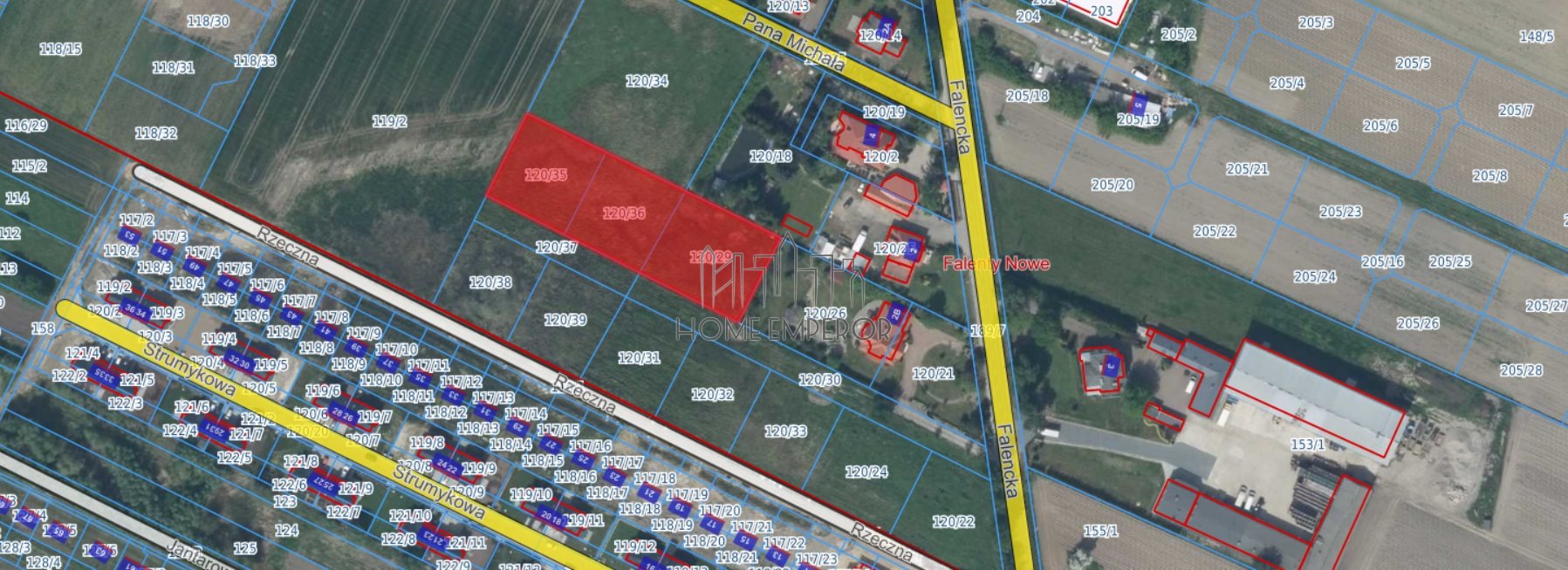 Działka budowlana 3 363 m², Falenty Nowe