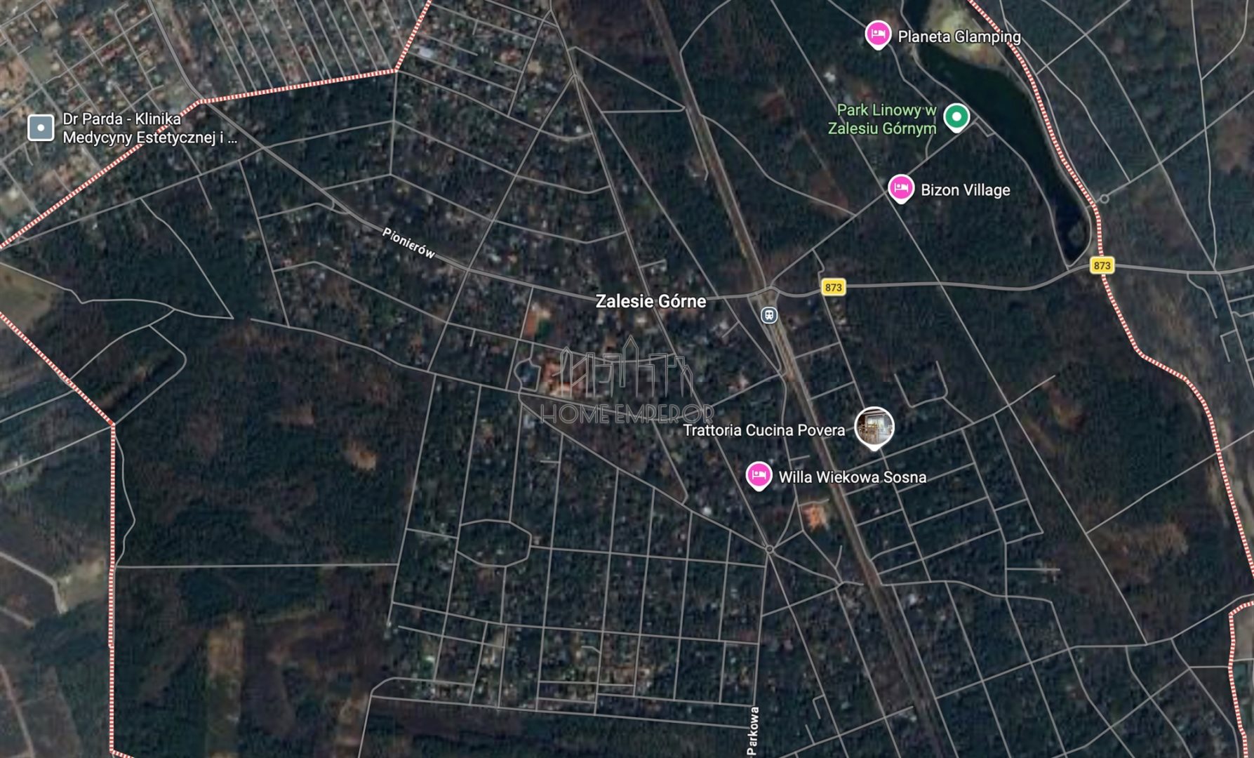 Działka budowlana 2 200 m², Zalesie Górne