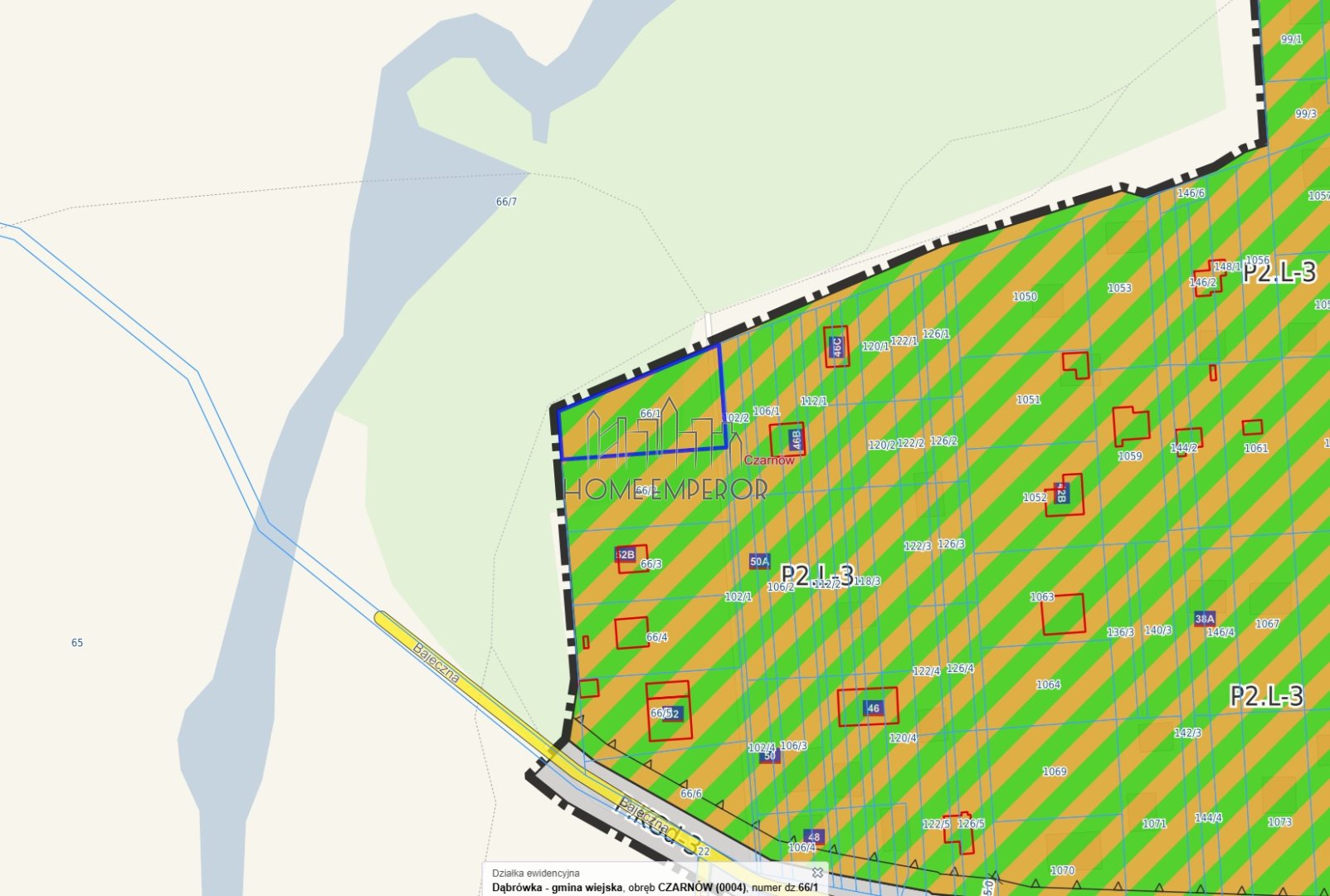 Działka budowlana i rekreacyjna 700 m², Czarnów