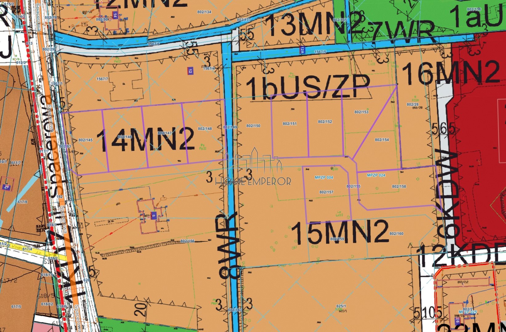 Działka budowlana 1 077 m², Borzęcin Duży