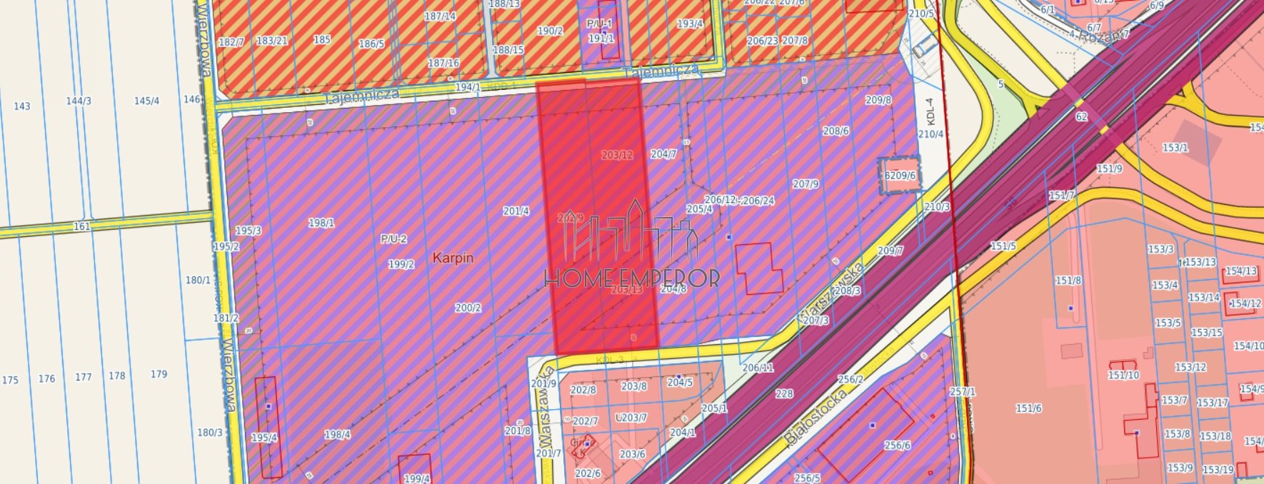 Działka inwestycyjna 2,26 ha, Karpin