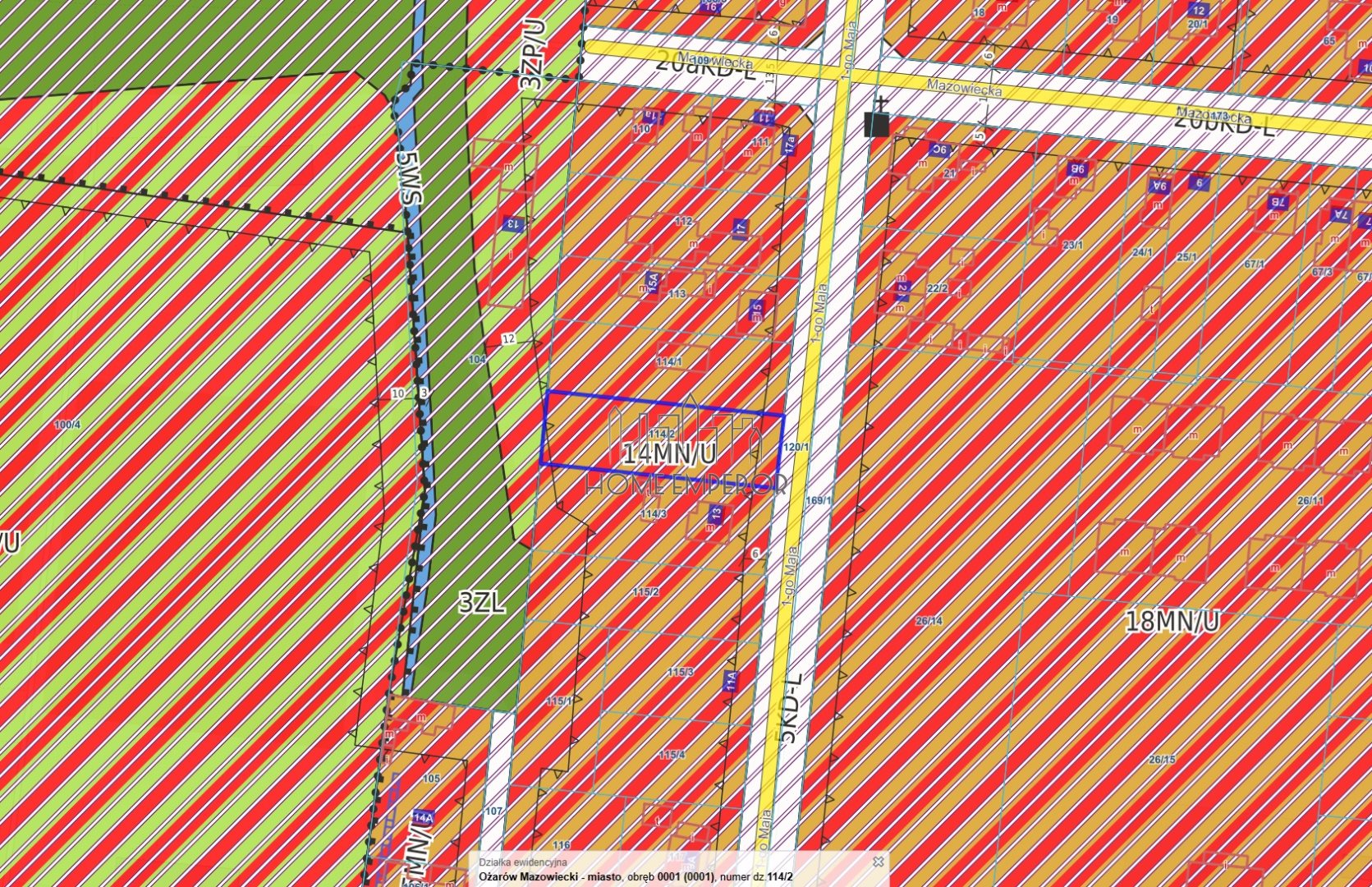 Działka budowlana 1 000 m², Ożarów Mazowiecki