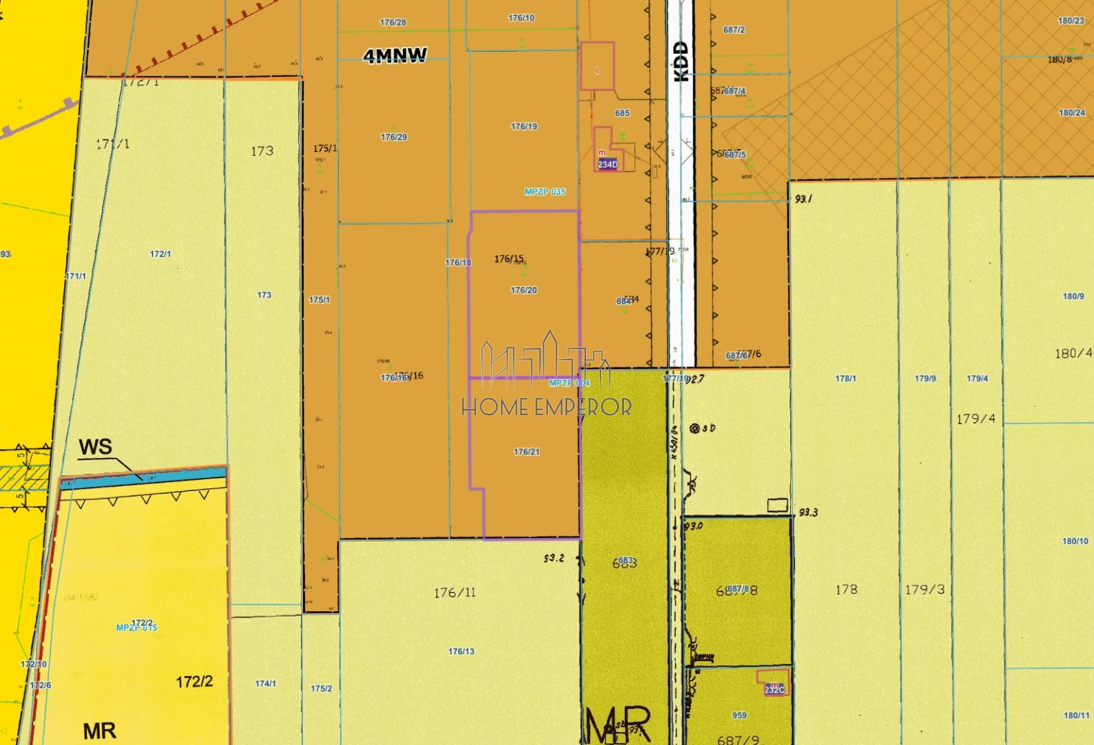 Działka budowlana 1 595 m², Borzęcin Duży