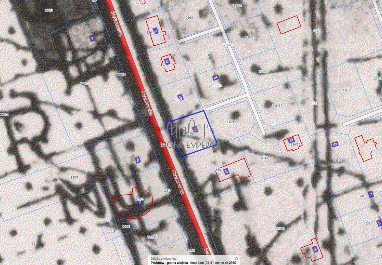 Działka budowlana 1 000 m², Łoś