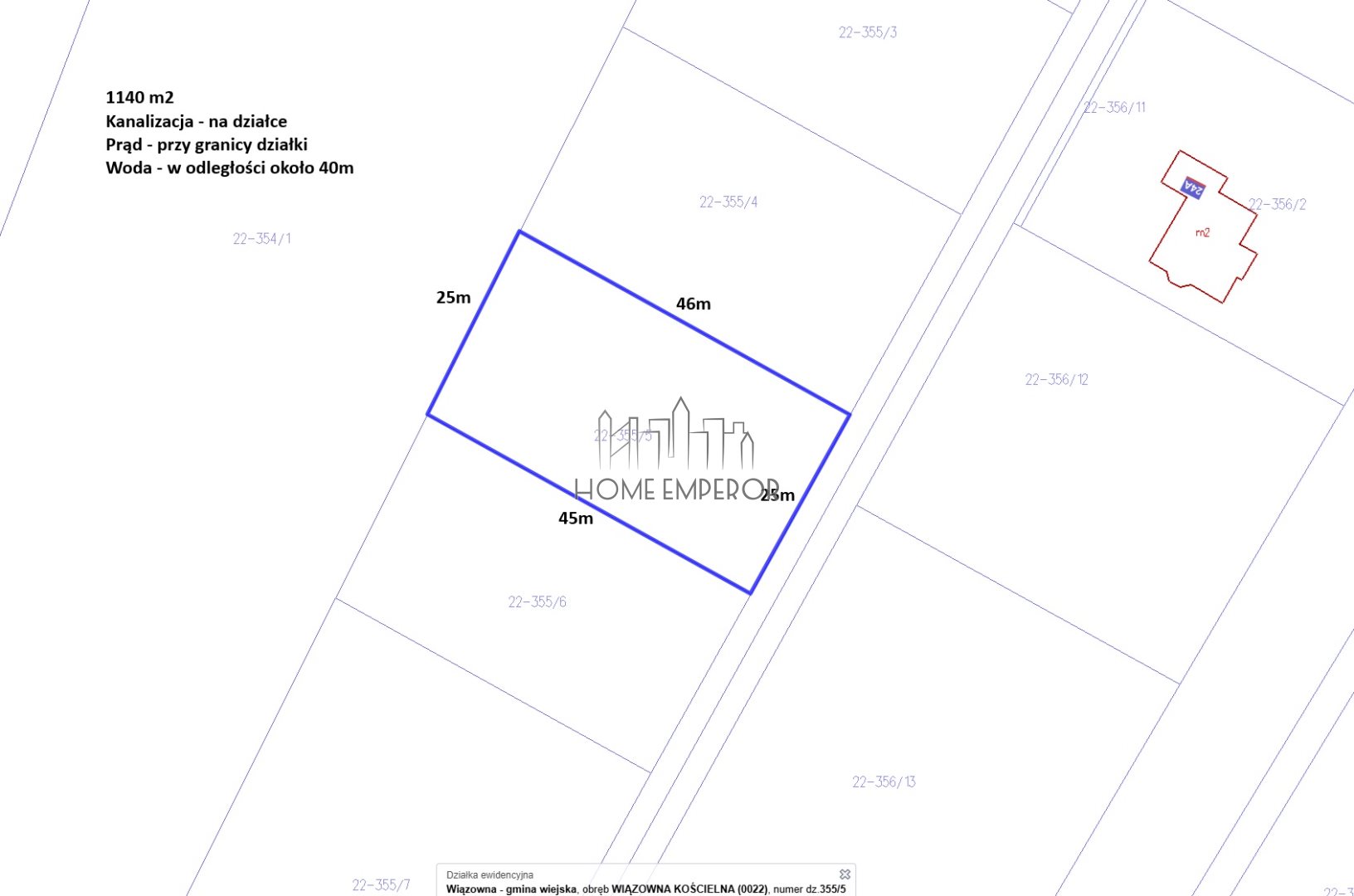 Działka budowlana 1 140 m², Wiązowna Kościelna