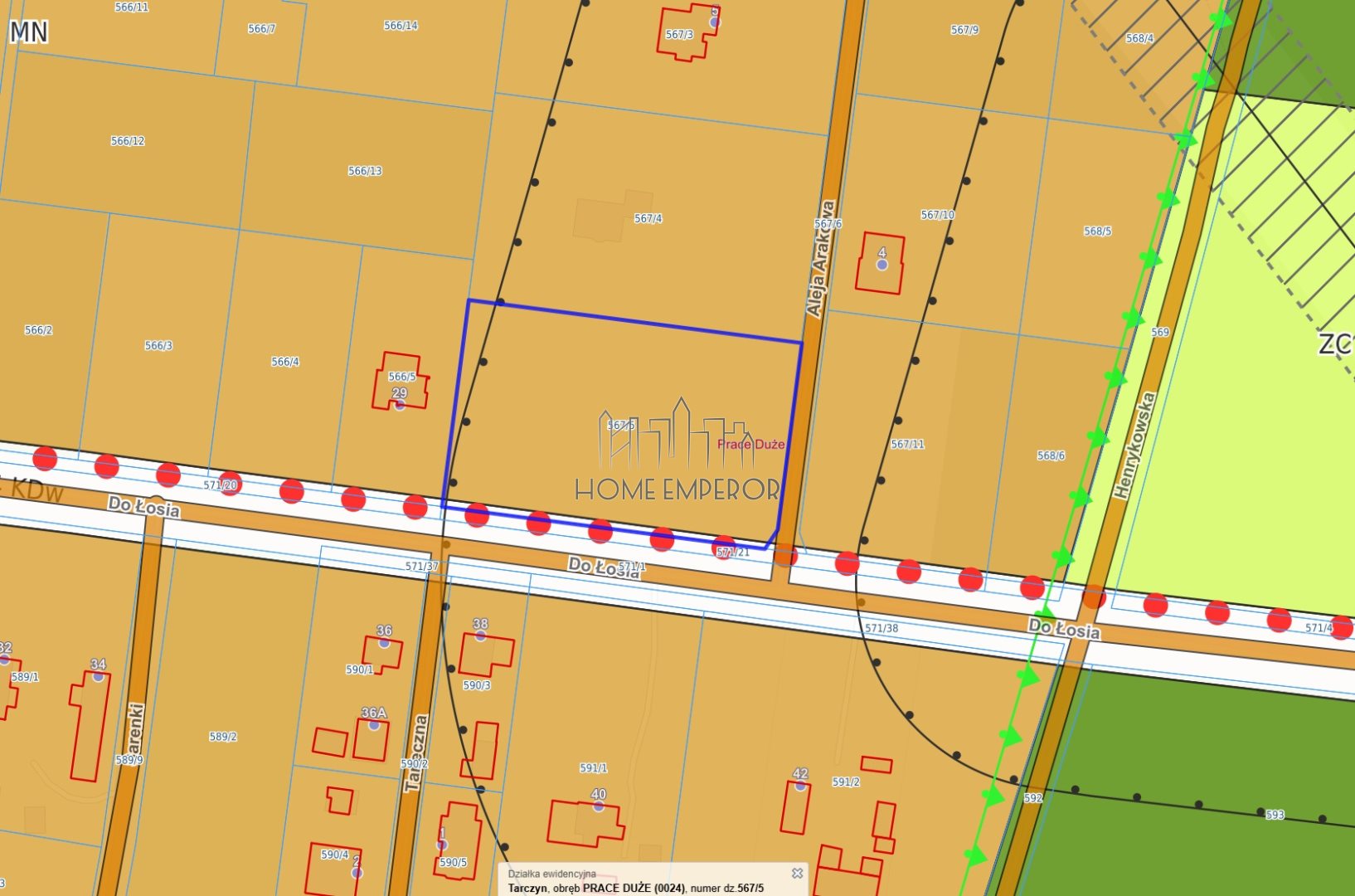 Działka budowlana 4 070 m², Prace Duże