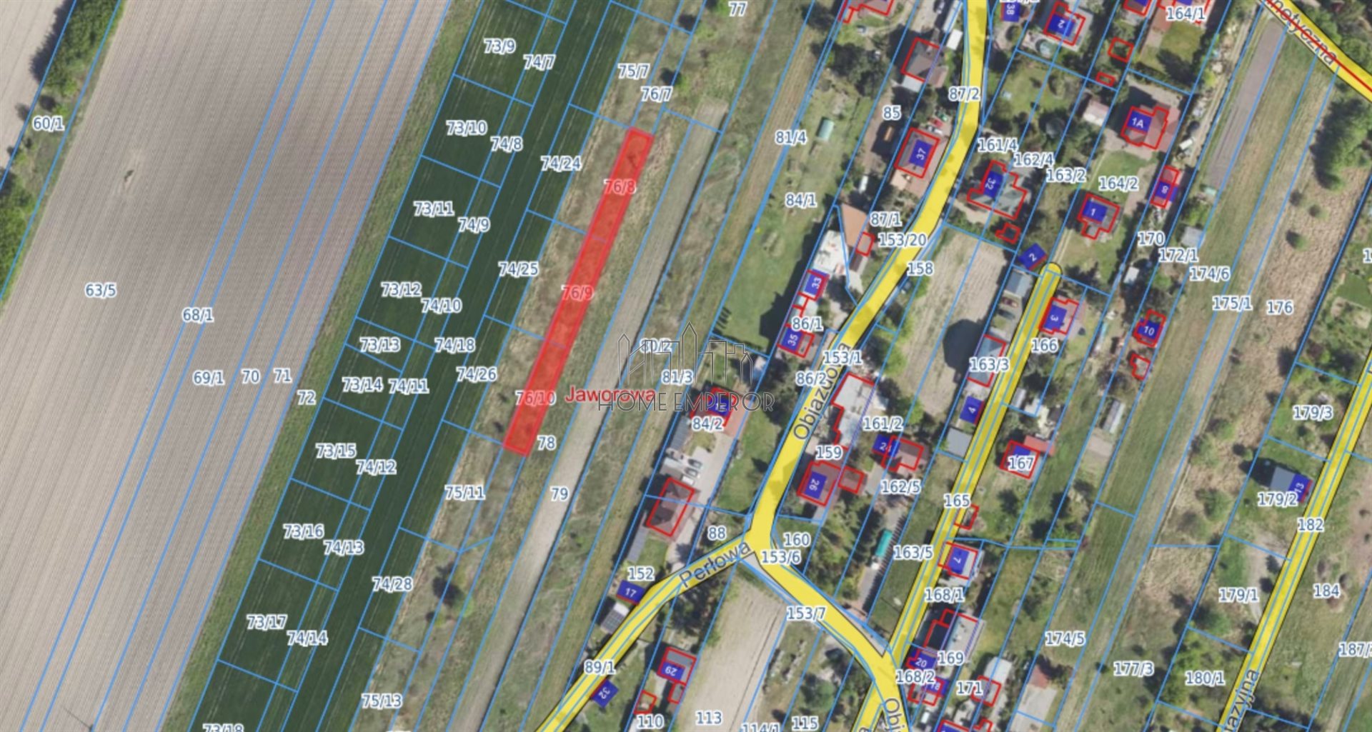 Działka budowlana 750 m², Jaworowa