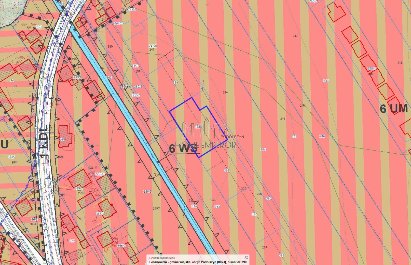 Działka budowlana i inwestycyjna 1 200 m², Podolszyn
