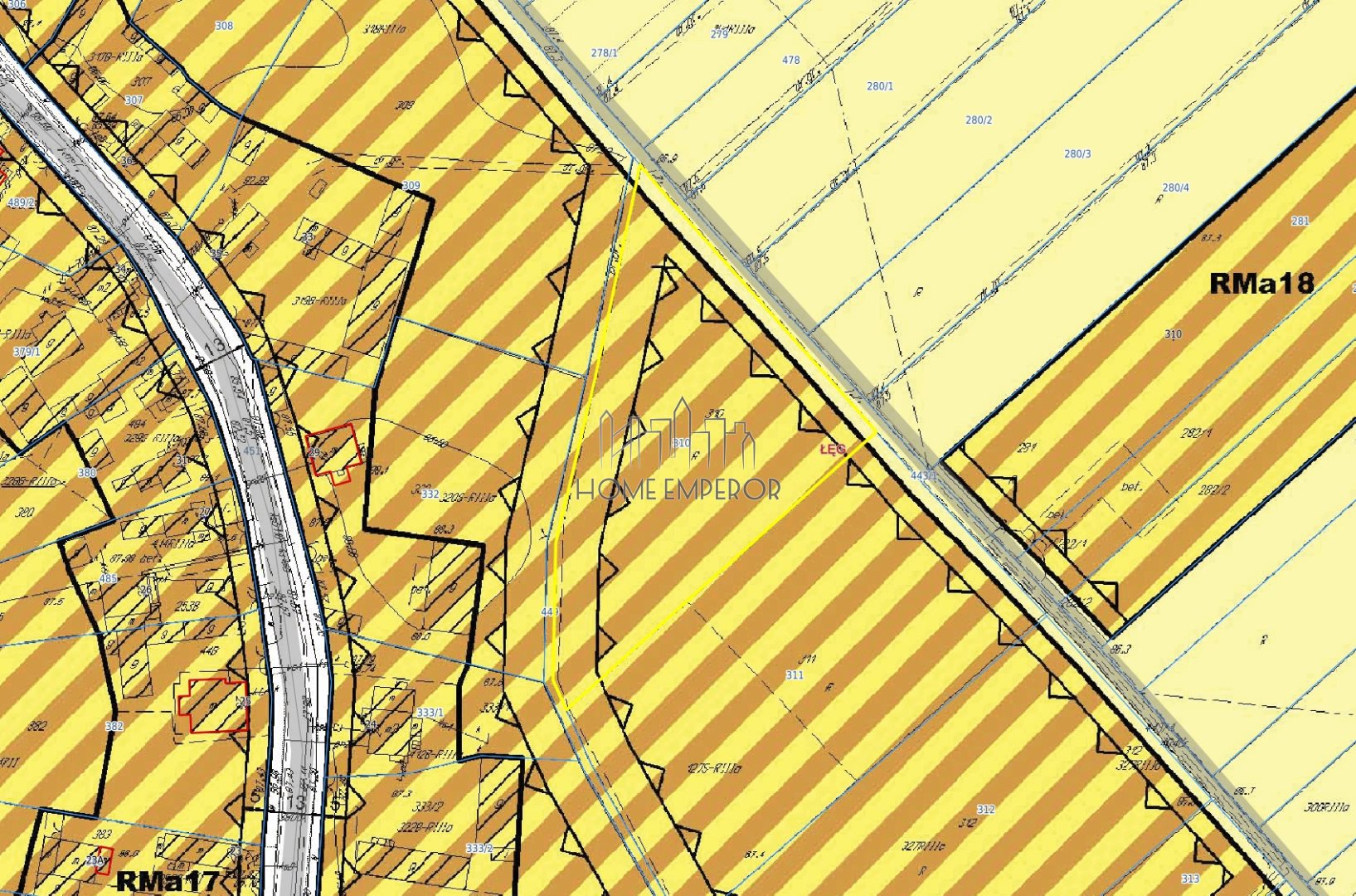 Działka budowlana 4 300 m², Łęg