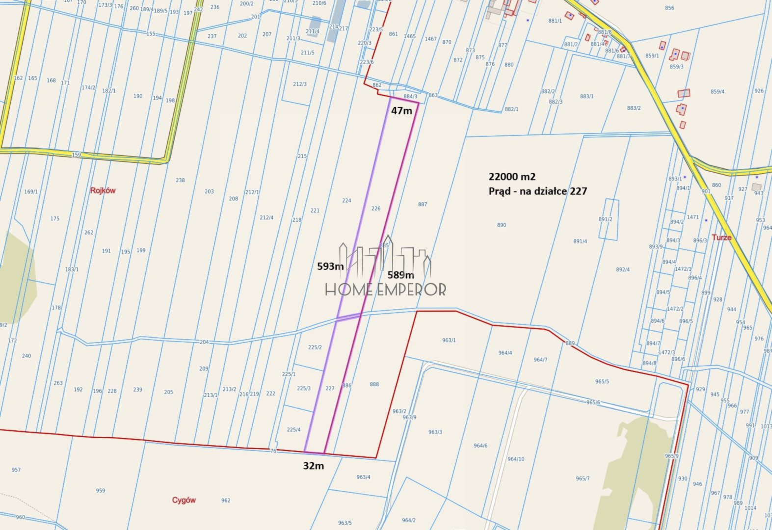 Działka rolna 2,2 ha, Rojków