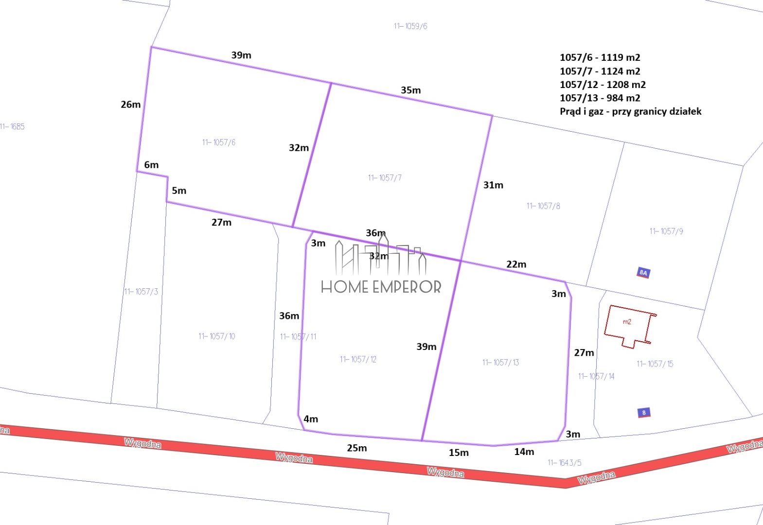 Działka budowlana 1 124 m², Otwock Wielki