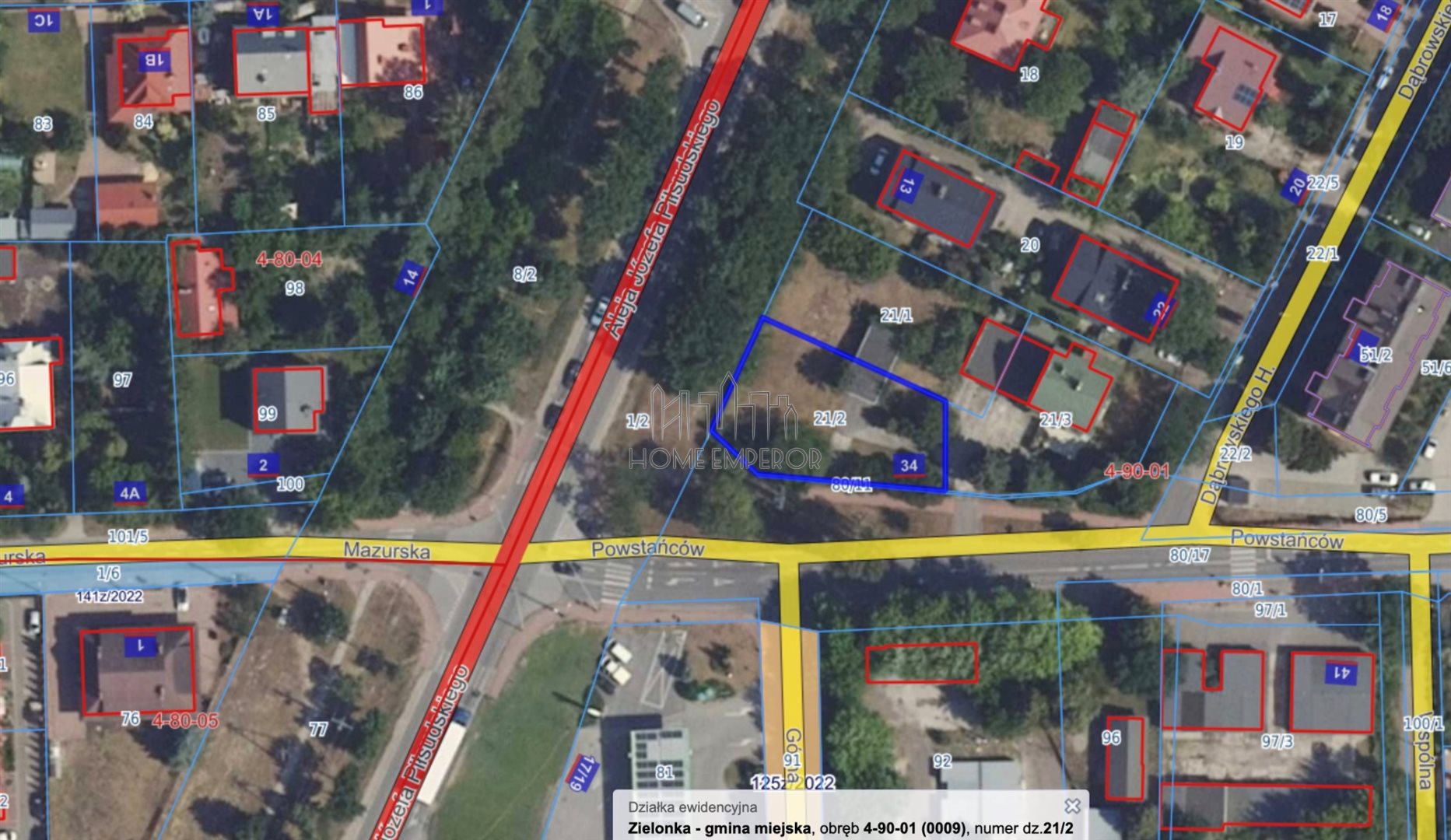 Działka budowlana i inwestycyjna 447 m², Zielonka