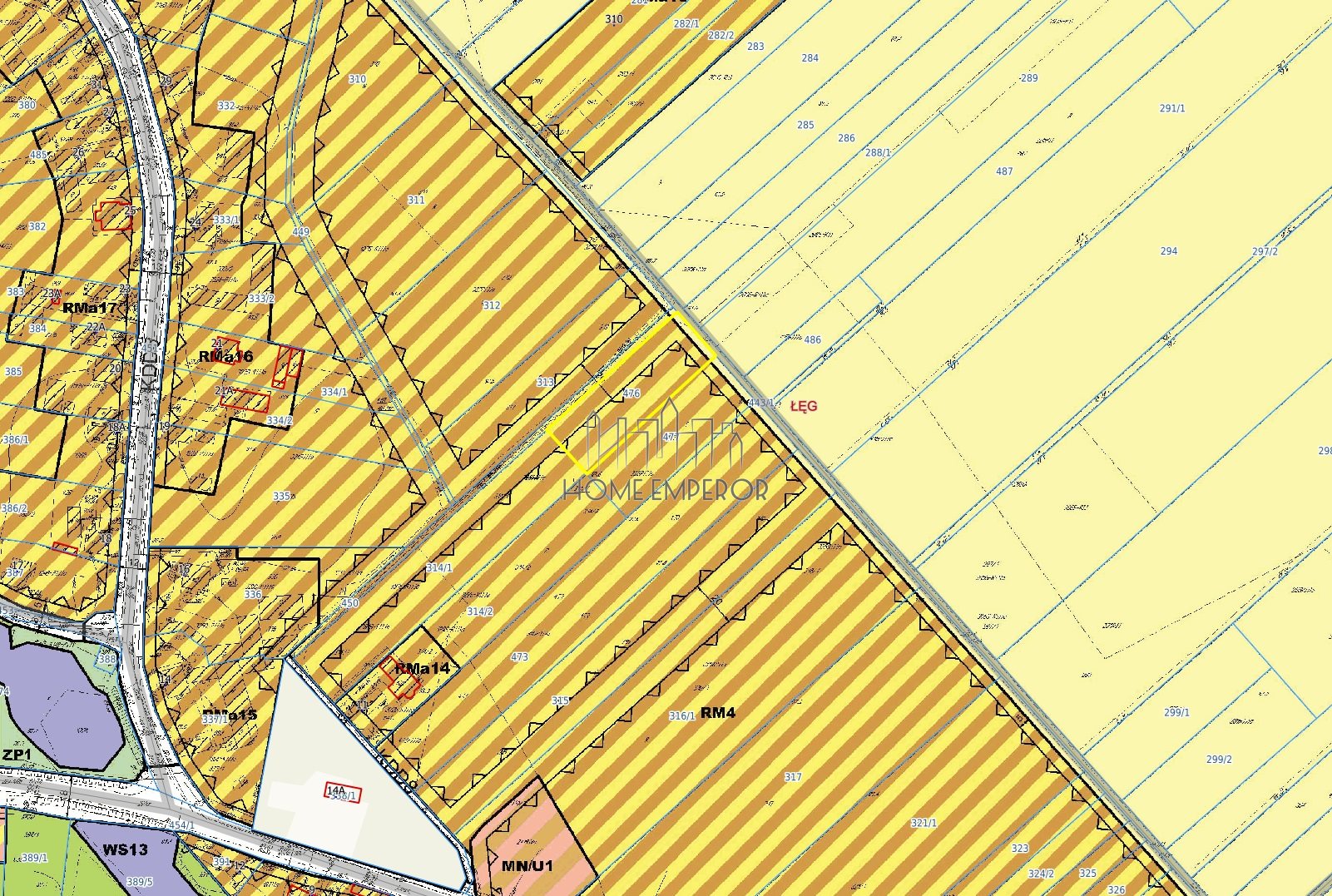 Działka budowlana i rolna 1 800 m², Łęg