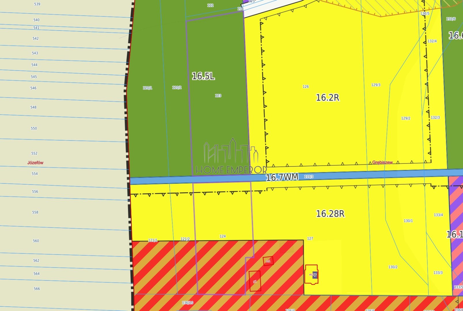 Działka budowlana i inwestycyjna 7 900 m², Grębiszew