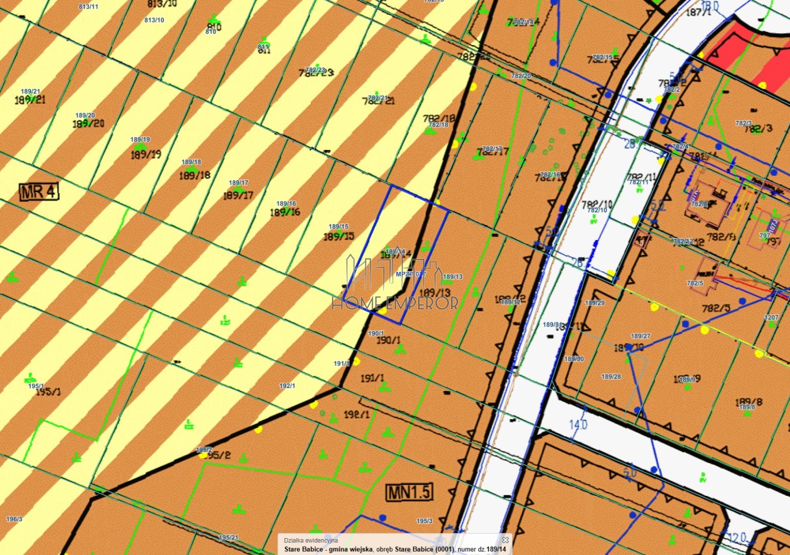 Działka budowlana 1 200 m², Stare Babice